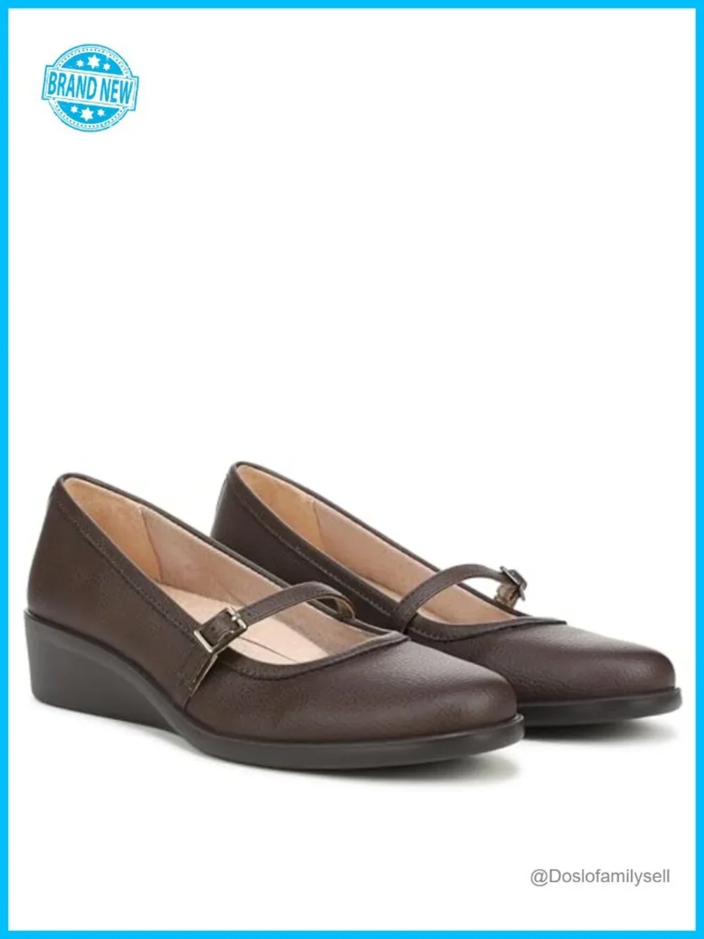 Mary Jane Flats with Cushioned Arch Support & 1.625 inch Wedge Heel